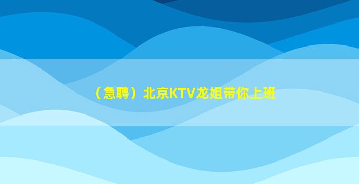 （急聘）北京KTV龙姐带你上班